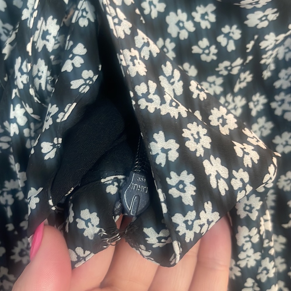 Black Floral Slip Dress with Spaghetti Straps - Picture 7 of 8